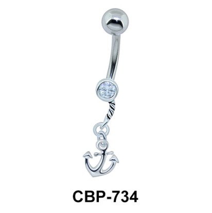 Belly Piercing with Anchor Pendant CBP-734 