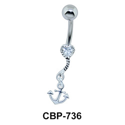 Belly Piercing with Anchor Pendant CBP-736