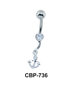 Belly Piercing with Anchor Pendant CBP-736