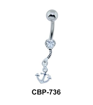 Belly Piercing with Anchor Pendant CBP-736