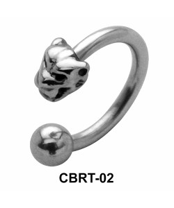 Tiger Face Belly Piercing Circular Barbell CBRT-02