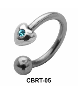 Stone Studded Heart Belly Piercing Circular Barbell CBRT-05