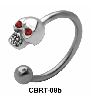 Skull Belly Piercing Circular Barbell CBRT-08b