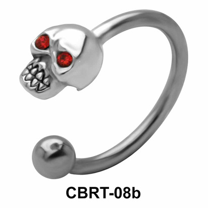 Skull Belly Piercing Circular Barbell CBRT-08b