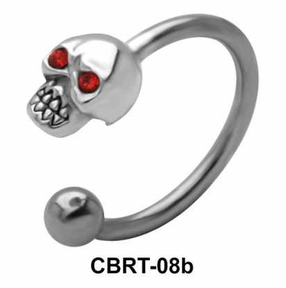 Skull Belly Piercing Circular Barbell CBRT-08b