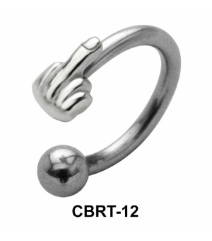 Fuck Sign Belly Piercing Circular Barbell CBRT-12