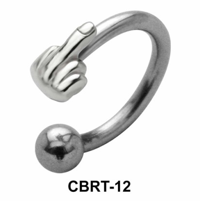 Fuck Sign Belly Piercing Circular Barbell CBRT-12