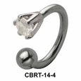 Prong Set Stone Belly Piercing Circular Barbell CBRT-14