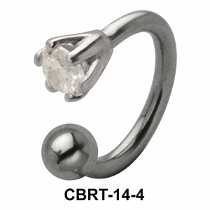 Prong Set Stone Belly Piercing Circular Barbell CBRT-14-4