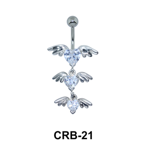Winged Series of Hearts Shaped Belly Piercing CRB-21