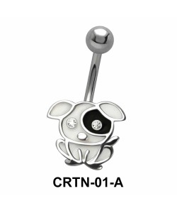 Stone Set Dog Belly Piercing CRTN-01