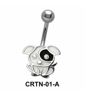 Stone Set Dog Belly Piercing CRTN-01