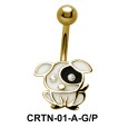 Stone Set Dog Belly Piercing CRTN-01