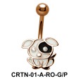 Stone Set Dog Belly Piercing CRTN-01