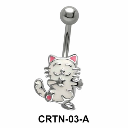 Kitty Shaped Belly Piercing CRTN-03