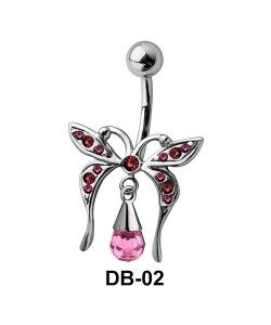 Butterfly with Stones Belly Piercing DB-02