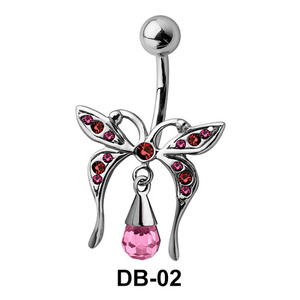 Butterfly with Stones Belly Piercing DB-02