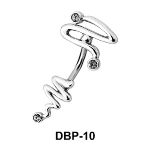 Stone Set Tail Belly Piercing DBP-10