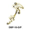 Stone Set Tail Belly Piercing DBP-10