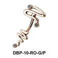 Stone Set Tail Belly Piercing DBP-10