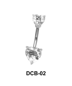 Heart Patterned Belly CZ Crystal DCB-02