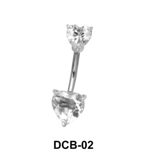 Heart Patterned Belly CZ Crystal DCB-02