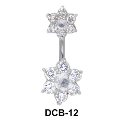 Floral Dual Stone belly Piercing DCB-12