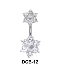 Floral Dual Stone belly Piercing DCB-12