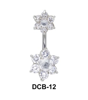 Floral Dual Stone belly Piercing DCB-12