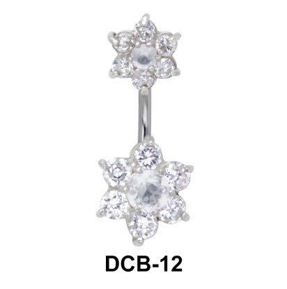 Floral Dual Stone belly Piercing DCB-12