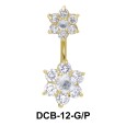 Floral Dual Stone belly Piercing DCB-12