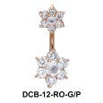 Floral Dual Stone belly Piercing DCB-12