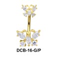 Colorful Stone Set Butterfly Belly Piercing DCB-16