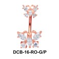 Colorful Stone Set Butterfly Belly Piercing DCB-16