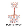 Colorful Stone Set Butterfly Belly Piercing DCB-16