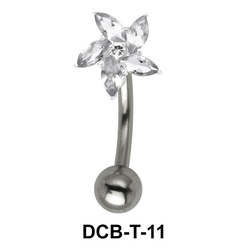 Stone Set Floral Upper Belly Piercing DCB-T-11