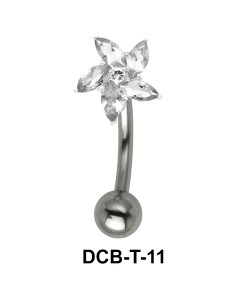 Stone Set Floral Upper Belly Piercing DCB-T-11