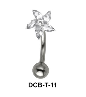 Stone Set Floral Upper Belly Piercing DCB-T-11