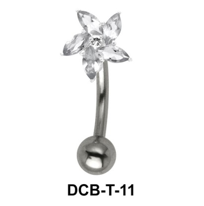 Stone Set Floral Upper Belly Piercing DCB-T-11