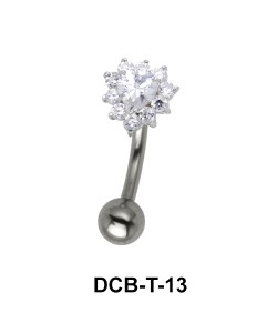 Stone Set Heart Upper Belly Piercing DCB-T-13