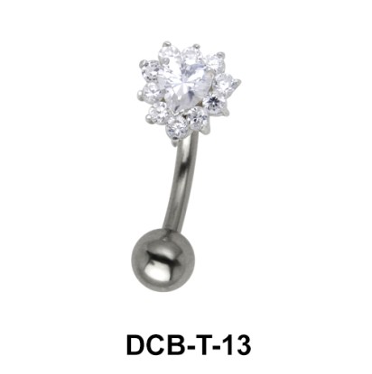 Stone Set Heart Upper Belly Piercing DCB-T-13