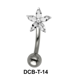 Stone Set Flora Upper Belly Piercing DCB-T-14