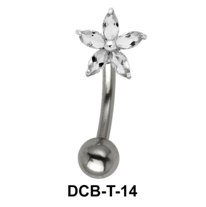 Stone Set Flora Upper Belly Piercing DCB-T-14