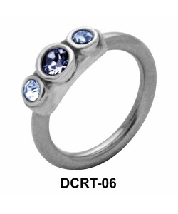 Three Stones Belly Piercing Closure Ring DCRT-06