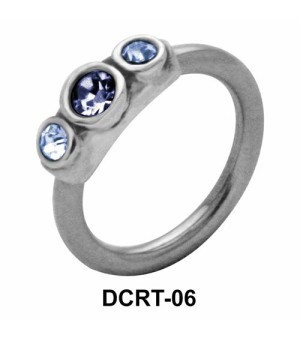 Three Stones Belly Piercing Closure Ring DCRT-06