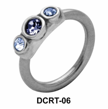 Three Stones Belly Piercing Closure Ring DCRT-06