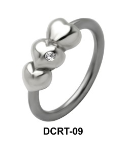 Three Hearts Belly Piercing Closure Ring DCRT-09