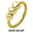 Three Hearts Belly Piercing Closure Ring DCRT-09