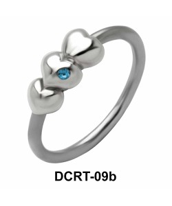 Multiple hearts Belly Piercing Closure Ring DCRT-09b