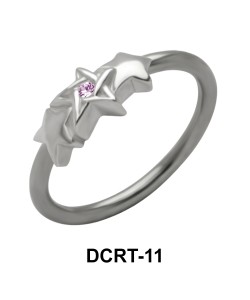 Triple X with Stone Belly Piercing Closure Ring DCRT-11